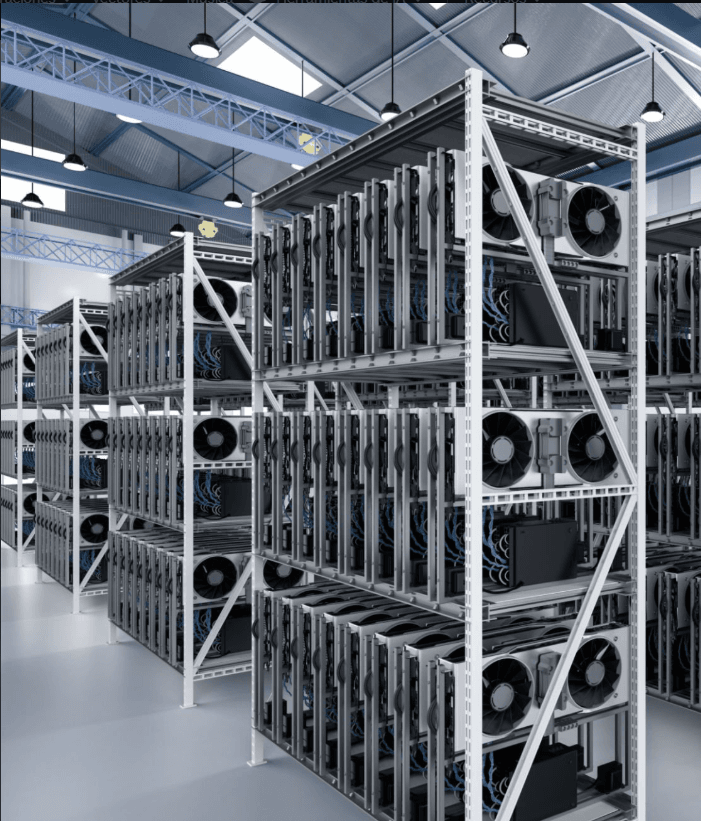 Cryptocurrency mining and staking hardware representing professional crypto activity in Spain